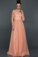 Long Salmon Princess Evening Dress ABU019
