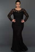 Black Oversized Evening Dress C9506