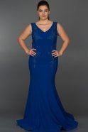 Long Sax Blue Plus Size Dress GG6906