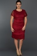 Short Burgundy Oversized Evening Dress N98515