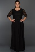 Long Black Oversized Evening Dress NR5041