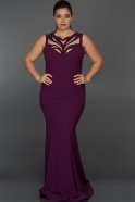 Long Purple Plus Size Dress W10000