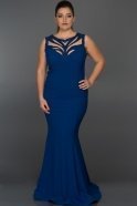 Long Sax Blue Plus Size Dress W10000