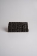 Black Striped Stone Evening Handbags V457