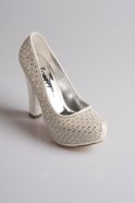 Pearl Laser Cut Evening Shoes MJ3549