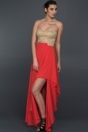 Long Coral Sweetheart Evening Dress ALY7381