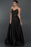 Long Black Sweetheart Evening Dress F4238