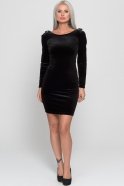Short Black Velvet Evening Dress AR36772