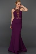 Long Purple Evening Dress W6009