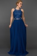 Long Sax Blue Evening Dress W6026