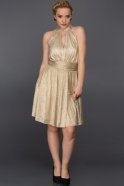 Short Gold Evening Dress F7131