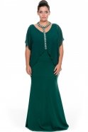 Long Emerald Green Oversized Evening Dress ALK6004