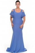 Long Blue Plus Size Dress C9522