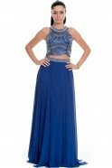 Long Sax Blue Prom Dress ABU338