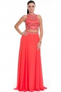 Long Coral Evening Dress F2600T