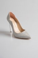 Silver Silvery Evening Shoes BA804