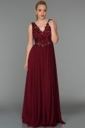 Long Burgundy Evening Dress CR6038