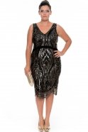 Short Black Oversized Evening Dress NZ8355
