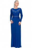Sax Blue Hijab Dress S4200