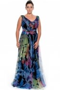 Long Sax Blue Oversized Evening Dress ST5238