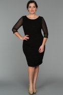 Short Black Oversized Evening Dress AR36807