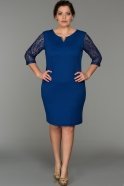 Short Sax Blue Oversized Evening Dress ABK150