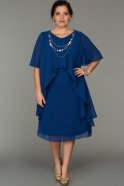 Short Sax Blue Oversized Evening Dress DS195