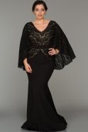 Long Black Oversized Evening Dress FB2926