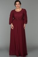 Long Burgundy Oversized Evening Dress NR5089
