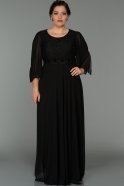 Long Black Oversized Evening Dress NR5089