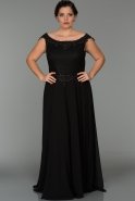 Long Black Oversized Evening Dress ABU280