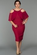 Short Cherry Colored Plus Size Dress ALY7090