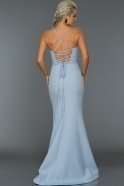 Long Ice Blue Evening Dress ABU043