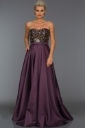Long Violet Sweetheart Evening Dress C7306