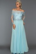 Long Ice Blue Princess Evening Dress ABU019