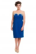 Sax Blue Oversized Evening Dress O7716