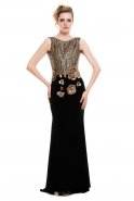 Long Black-Gold Prom Dress ALK4568