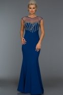 Long Sax Blue Evening Dress W6053