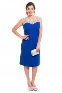Sax Blue Oversized Evening Dress O7733