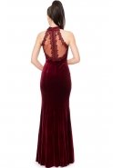 Long Burgundy Velvet Evening Dress T2758