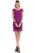 Short Purple Evening Dress C8012