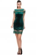 Short Emerald Green Velvet Evening Dress T2707
