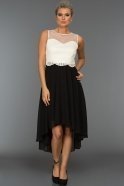 Short Black-Ecru Evening Dress N98516