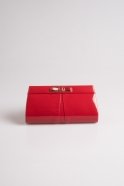 Red Patent Leather Portfolio Bags V416