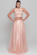 Long Pink Evening Dress C7117
