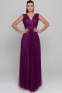 Long Dark Purple Evening Dress C7188