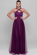 Long Dark Purple Evening Dress C7192