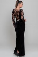 Long Black Velvet Evening Dress O1029
