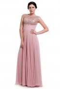 Long Rose Colored Evening Dress M1465
