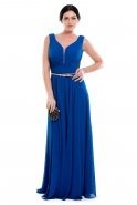 Long Sax Blue Evening Dress F1997